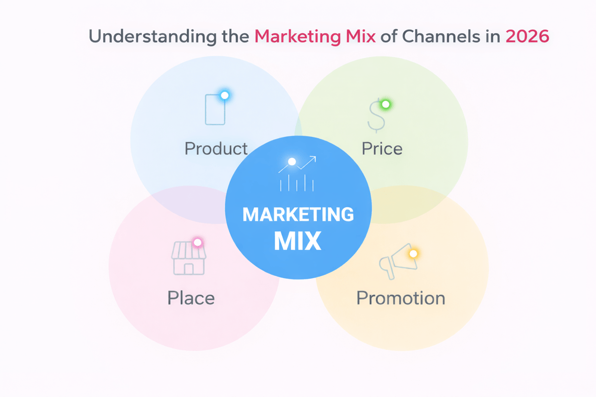 The marketing mix of channels in 2026: product, price, place and promotion