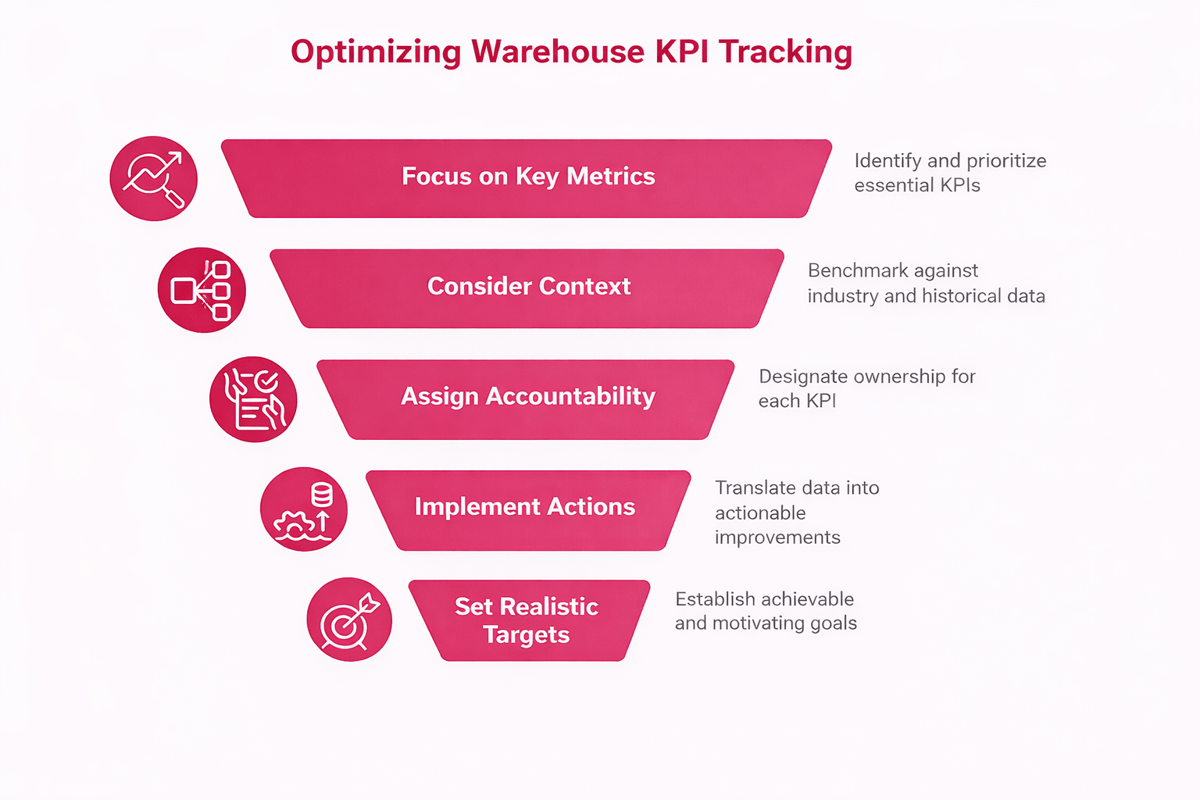 Optimizing warehouse KPI tracking: key metrics, context, accountability, actions and realistic targets