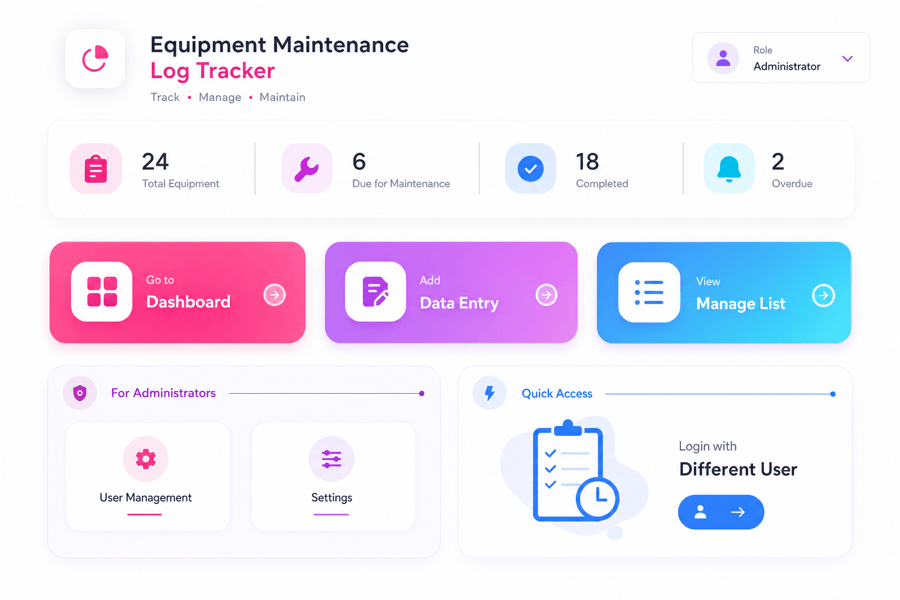 equipment tracking sheet
